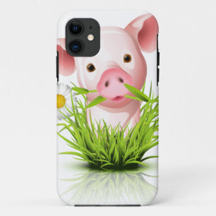 Coque Case-Mate Pour iPhone Petit cochon rose dans l'herbe