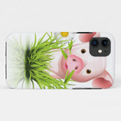 Coques Case-Mate iPhone Petit cochon rose dans l'herbe (Dos (Horizontal))