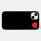 Coques Case-Mate iPhone Petit Coeur rouge mignon avec yeux (Verso (horizontal))