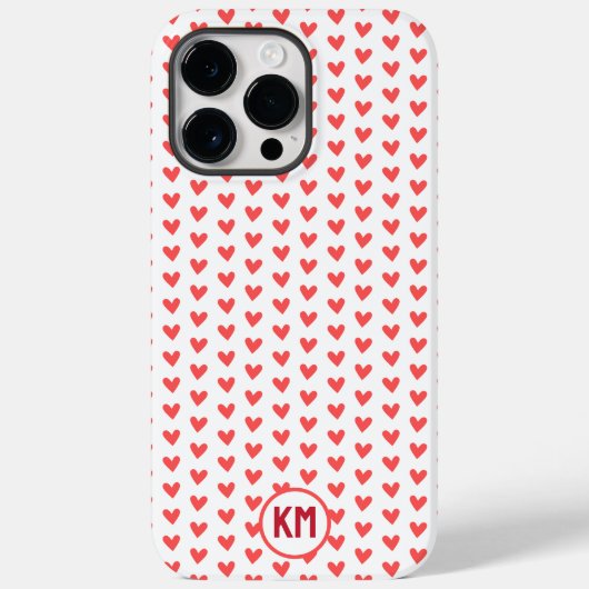 Coques Case-Mate iPhone Petit coeur rouge mignon motif amour monogramme (Verso)