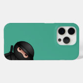 Coques Case-Mate iPhone Petit guerrier de Ninja sur vert (Verso (horizontal))