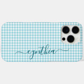 Coques Case-Mate iPhone Petit œuf de Robin bleu Gingham Signature (Verso (horizontal))