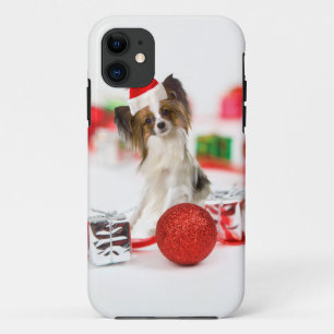 Coques Pour iPhone Petit Papillon Chien Noël Santa Hat