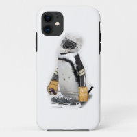 Petit Penguin portant un engin de hockey