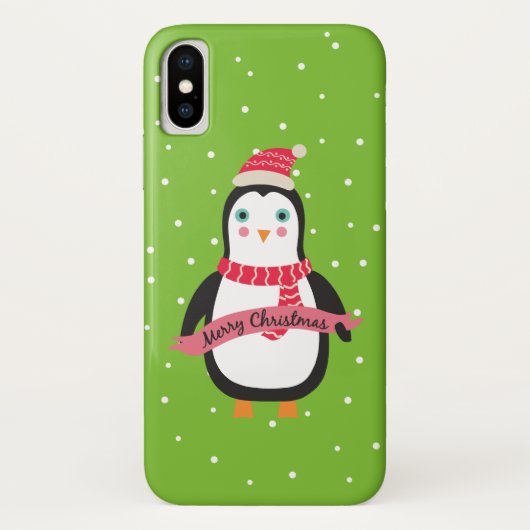 Coques Case-Mate iPhone Petit pingouin de Noël mignon "Joyeux Noël" (Dos)