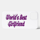 Coques Case-Mate iPhone Petite amie avec typographie violette (Verso (horizontal))