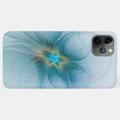 Coques Case-Mate iPhone Petite Beauté Moderne Bleu Or Fractal Art Flower (Dos (Horizontal))