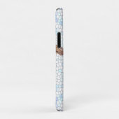 Coques Case-Mate iPhone Petite bougie bleue sur arrière - plan en mosaïque (Dos/Droite)