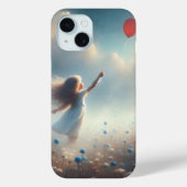 Coques Case-Mate iPhone Petite Fille Avec Balloon Rouge (Verso)