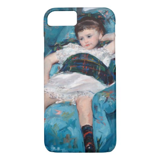 Coques Case-Mate iPhone Petite fille dans un fauteuil bleu, Cassatt (Dos)