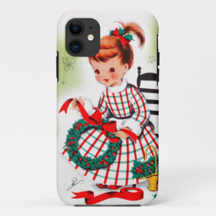 Case-Mate iPhone Case Petite fille de Noël classique avec des rubans de
