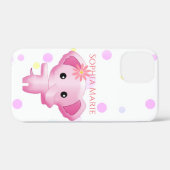 Coques Case-Mate iPhone Petite fille rose adorable Eléphant (Verso (horizontal))