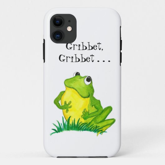 Coques Case-Mate iPhone Petite grenouille verte mignonne sur blanc (Dos)