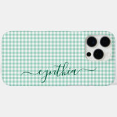 Coques Case-Mate iPhone Petite Lumière Signature Gingham Sarcelle (Verso (horizontal))