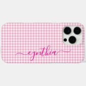 Coques Case-Mate iPhone Petite signature gingham rose pâle (Verso (horizontal))