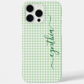 Coques Case-Mate iPhone Petite signature gingham vert pâle (Verso)