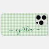 Coques Case-Mate iPhone Petite signature gingham vert pâle (Verso (horizontal))