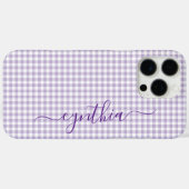 Coques Case-Mate iPhone Petite Signature Gingham Violet Pâle (Verso (horizontal))