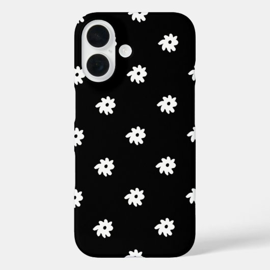 Coques Case-Mate iPhone Petites fleurs blanches en noir (Verso)