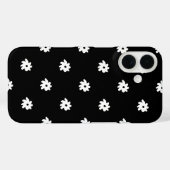 Coques Case-Mate iPhone Petites fleurs blanches en noir (Verso (horizontal))