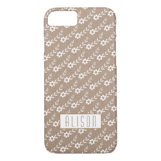 Case-Mate iPhone Case Petites fleurs blanches sur papier kraft fleurs ru