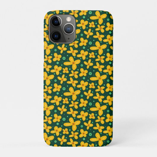 Coques Case-Mate iPhone Petites fleurs jaunes (Dos)