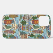 Coques Case-Mate iPhone petites maisons de ville motif  (Verso (horizontal))