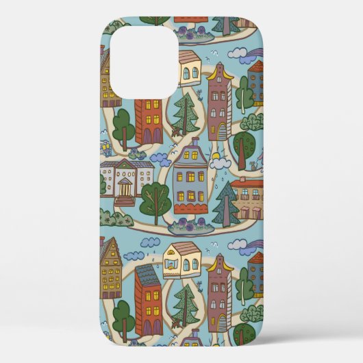Coques Case-Mate iPhone petites maisons de ville motif  (Verso)