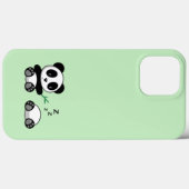 Coques Case-Mate iPhone Petites pandas mignonnes sur vert (Verso (horizontal))