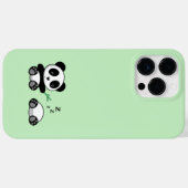 Coques Case-Mate iPhone Petites pandas mignonnes sur vert (Verso (horizontal))