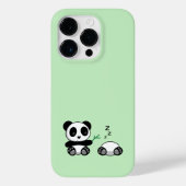 Coques Case-Mate iPhone Petites pandas mignonnes sur vert (Verso)
