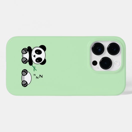 Coques Case-Mate iPhone Petites pandas mignonnes sur vert (Verso (horizontal))