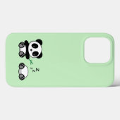 Coques Case-Mate iPhone Petites pandas mignonnes sur vert (Verso (horizontal))