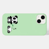 Coques Case-Mate iPhone Petites pandas mignonnes sur vert (Verso (horizontal))