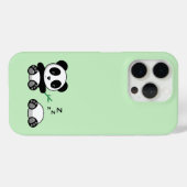 Coques Case-Mate iPhone Petites pandas mignonnes sur vert (Verso (horizontal))