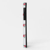 Coques Case-Mate iPhone Petites roses rouges sur fond blanc (Dos/Gauche)