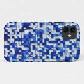 Coques Case-Mate iPhone Petits carrés, tons bleus avec blanc (Dos (Horizontal))