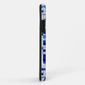 Coques Case-Mate iPhone Petits carrés, tons bleus avec blanc (Dos/Droite)