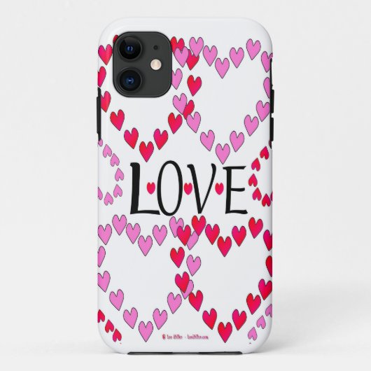 Coques Case-Mate iPhone Petits coeurs rose rouge AMOUR (Dos)