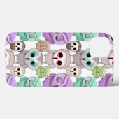 Coques Case-Mate iPhone Petits hiboux mignons aux couleurs pastel (Verso (horizontal))