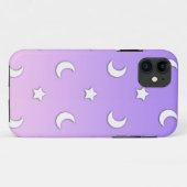 Coques Case-Mate iPhone Petits motifs d'étoiles et de lunes blanches (Dos (Horizontal))