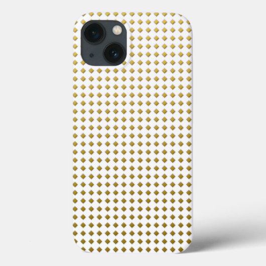 Coques Case-Mate iPhone Petits motifs diamants jaune doré blanc (Verso)