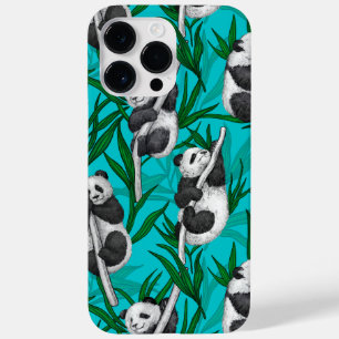 Coque Pour Pour iPhone 14 Pro Max Petits panda turquoise