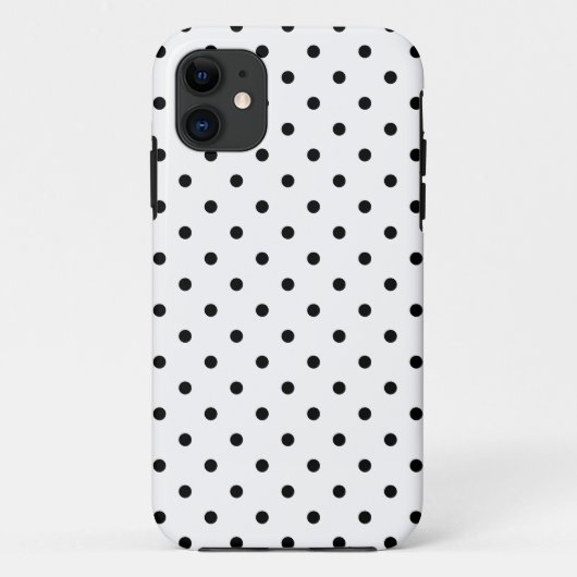 Coques Case-Mate iPhone Petits pois noirs fond blanc (Dos)
