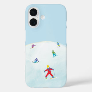 Coques iPhone 16 Petits Skieurs Sur Snowy Hill