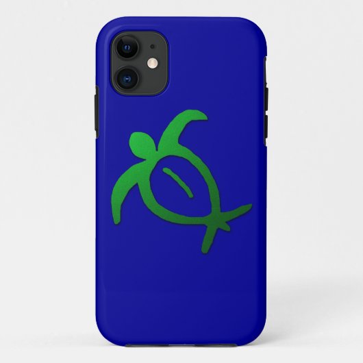 Coques Case-Mate iPhone Pétroglyphe hawaïenne de Honu sur le bleu - cas de (Dos)