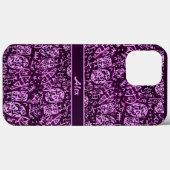 Coques Case-Mate iPhone Petroglyphes violets (personnalisable) (Verso (horizontal))