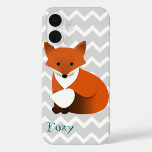 Coques iPhone 16 Peu de conception de Fox rouge