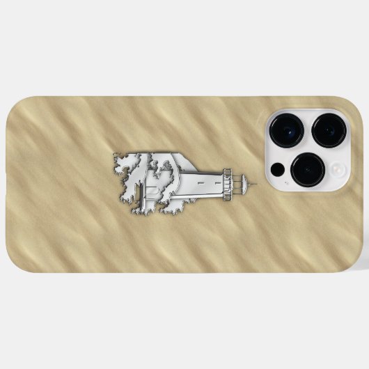 Coques Case-Mate iPhone Phare Chrome sur Sandy Beach Imprimer (Verso (horizontal))