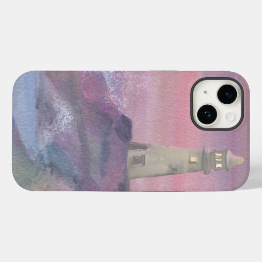 Coques Case-Mate iPhone Phare Côtier Bluff Avec Ciel Rose (Verso (horizontal))